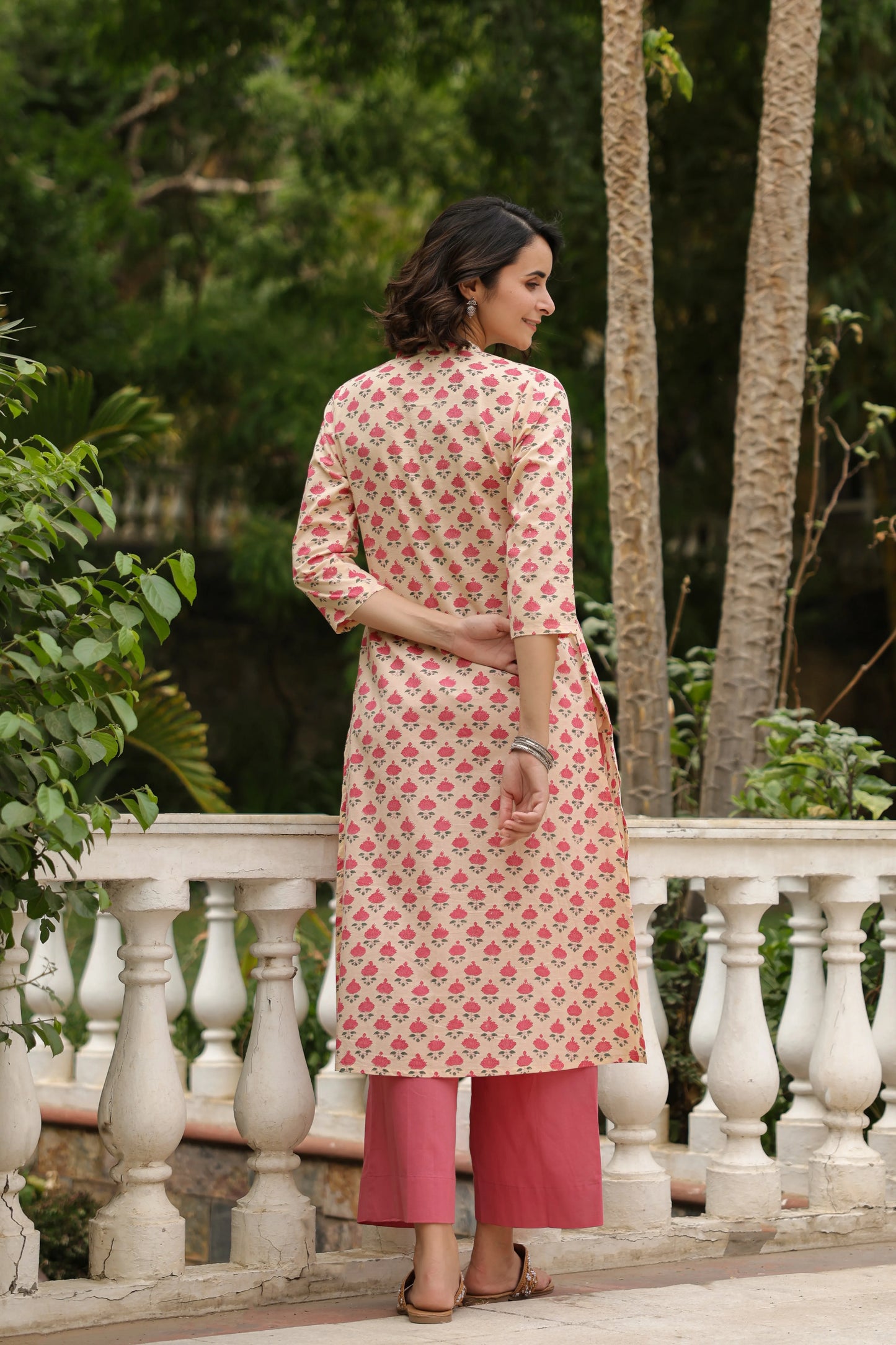 Laya Hanblock Cotton Kurta- Cotton Kurtis