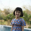 Blue Cotton Kaftan Dress For Girls