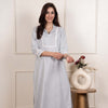 Light Blue Collar Neck Checks Woolen Kurta Pant Set