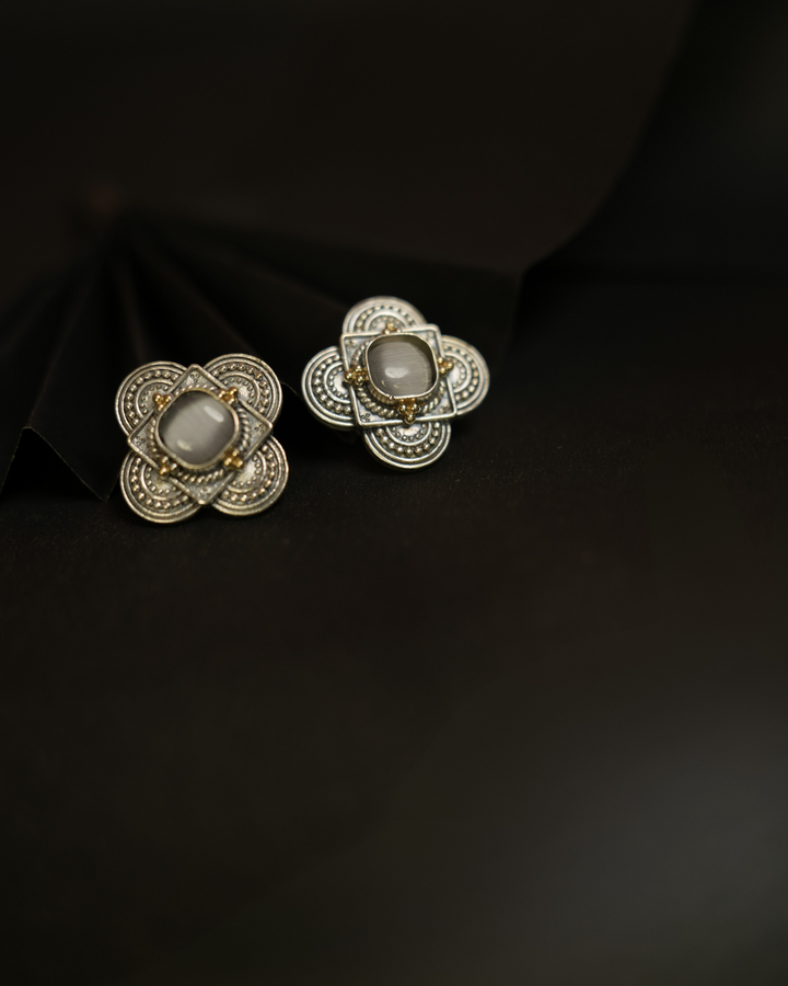 Floral Charm Silver Studs