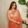 Coral Pink Kota Doria Saree