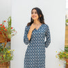 Gray Cotton Printed Kurta For Women's