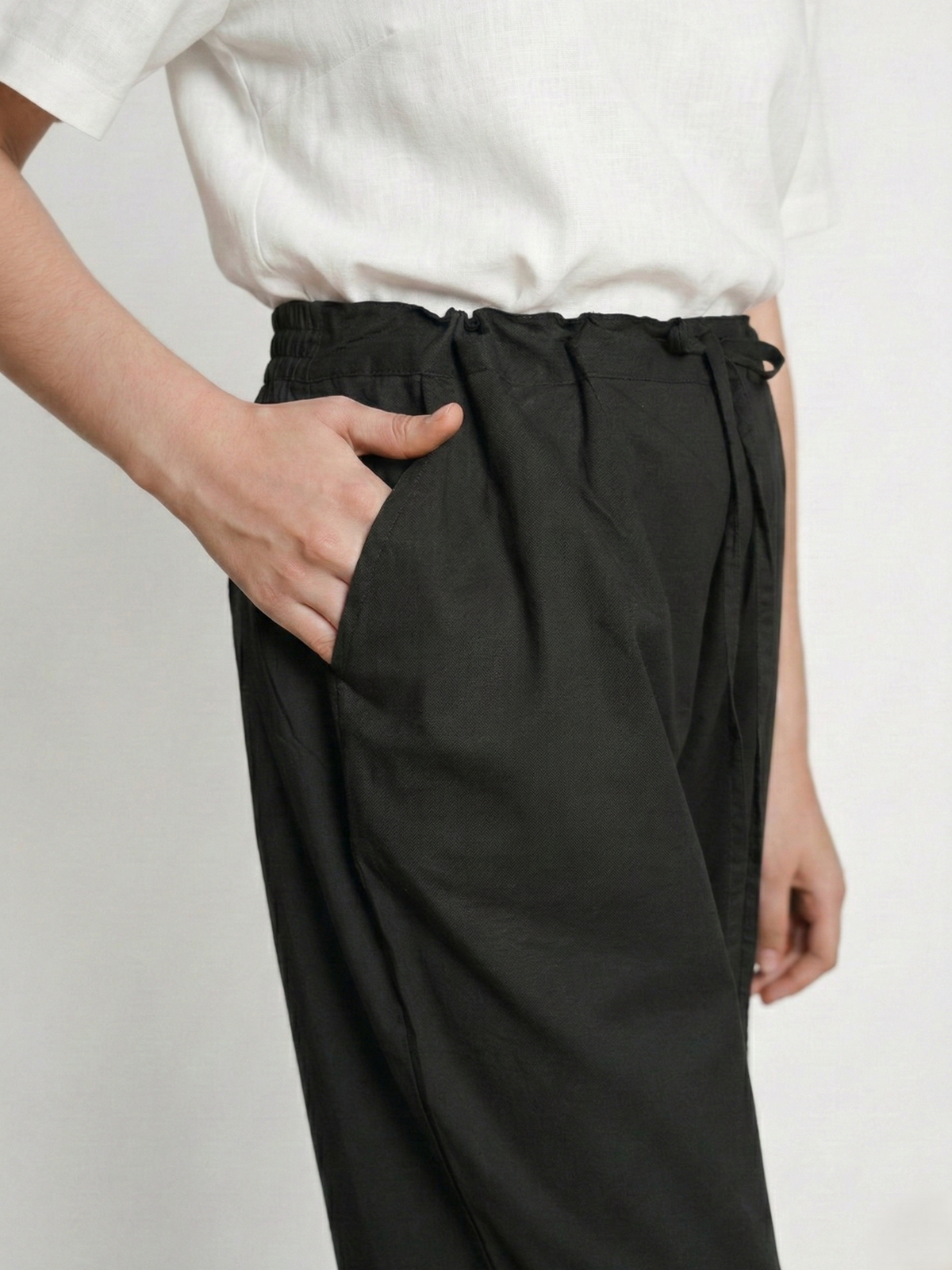Black Cotton Palazzo For Women's