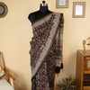 Black Chanderi Block Printed Saree