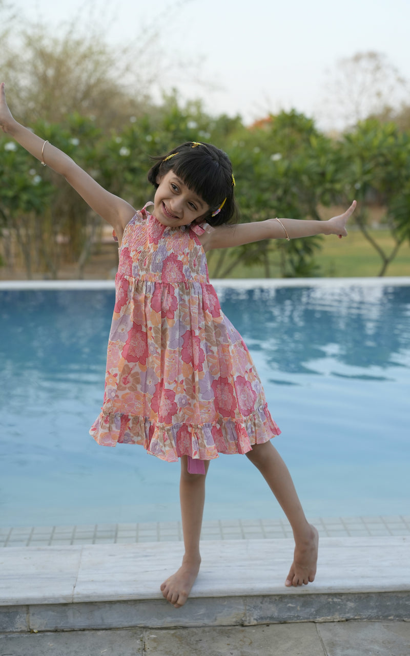 Cotton Printed Dress For Girls