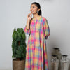 Multicolor Premium Cotton Round With Collar Embroidery Kurta Pant For Women's