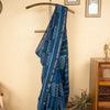 Indigo Chanderi Block Printed Saree