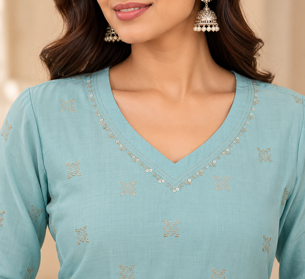 Powder Blue Kurta Dupatta