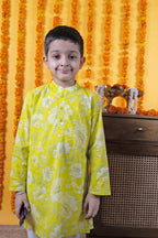 Boys Bright Yellow Cotton Kurta
