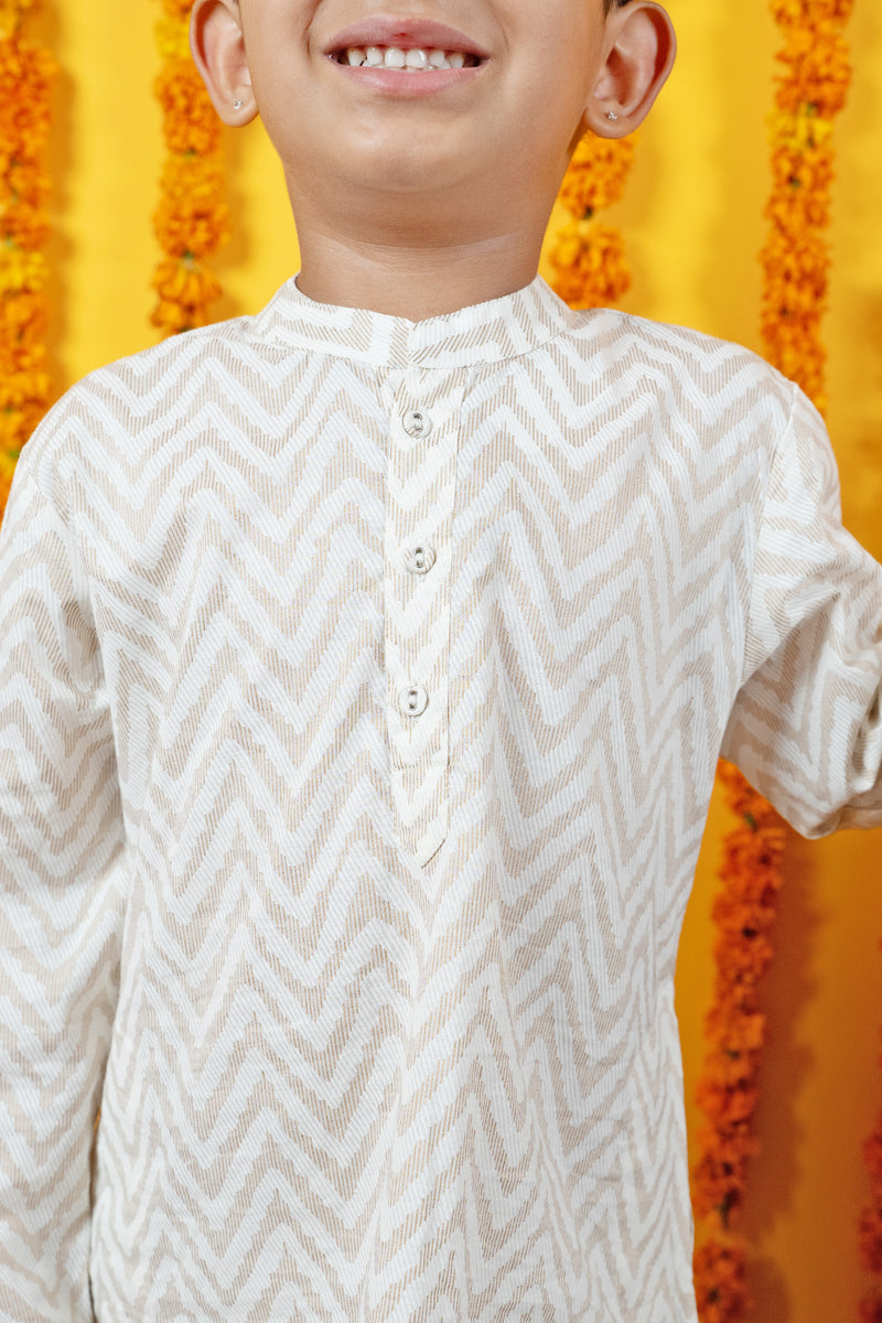Boys White Cotton Kurta