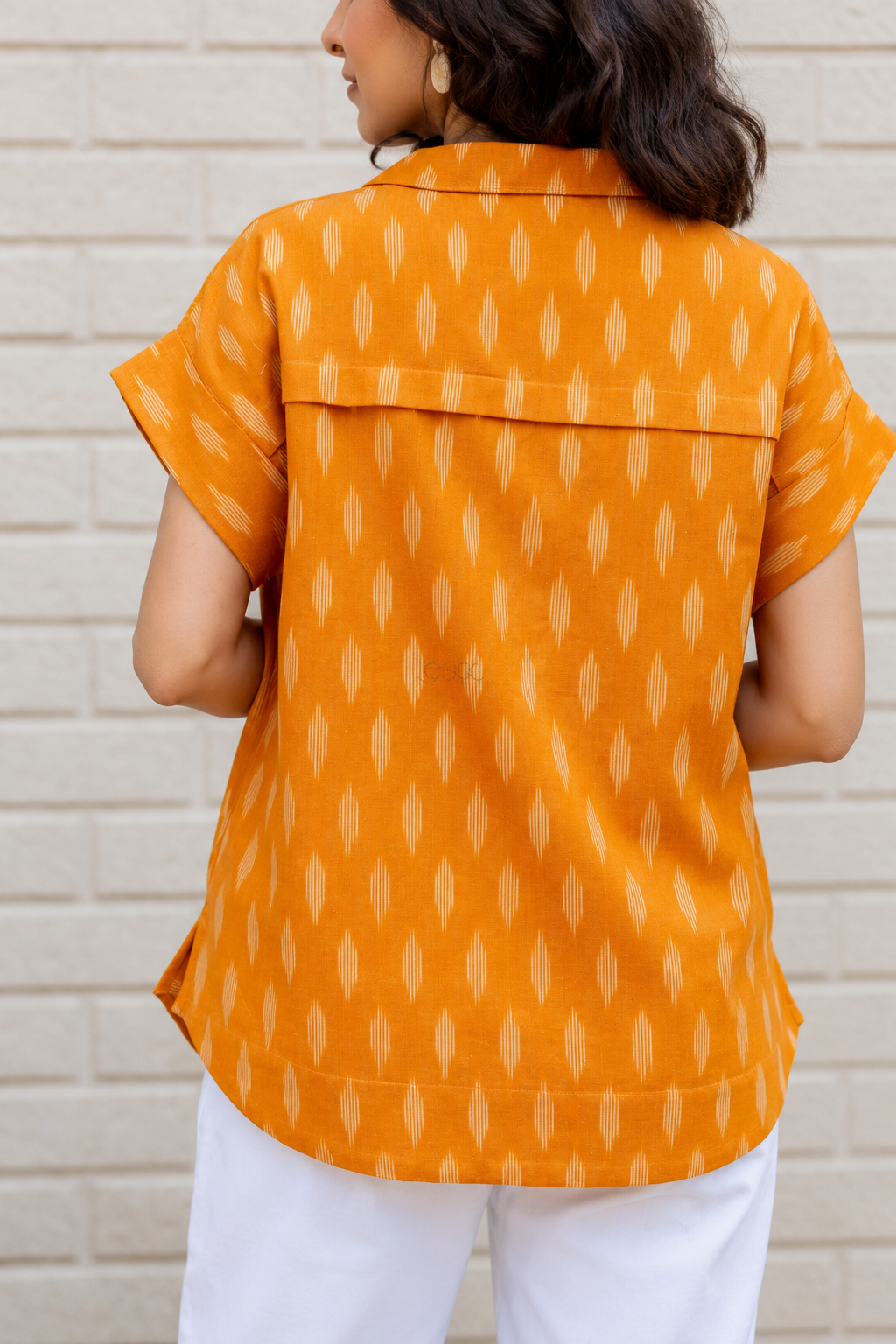 Mustard Yellow Ikat Short top