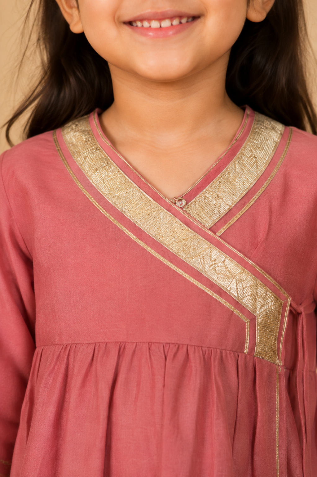 Peach Pink Kurta Pant Dupatta