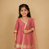 Peach Pink Kurta Pant Dupatta