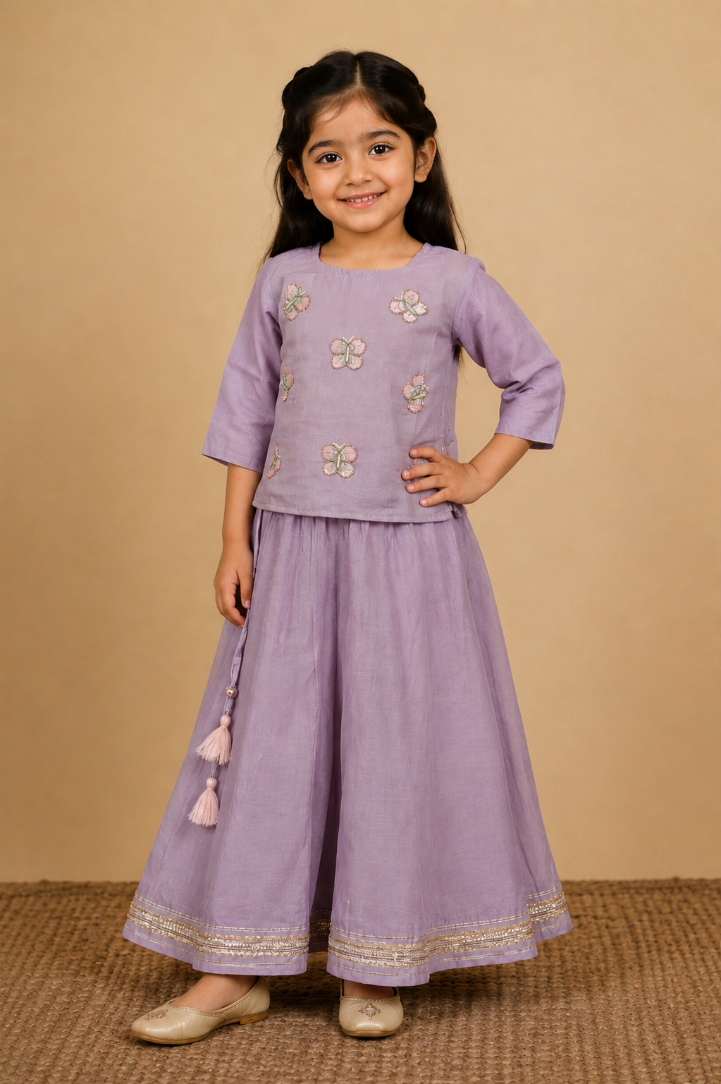 Lavender Kurta Skirt Dupatta