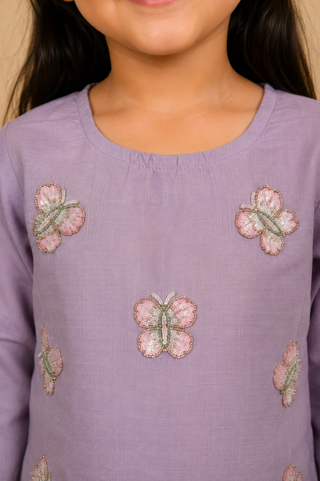 Lavender Kurta Skirt Dupatta