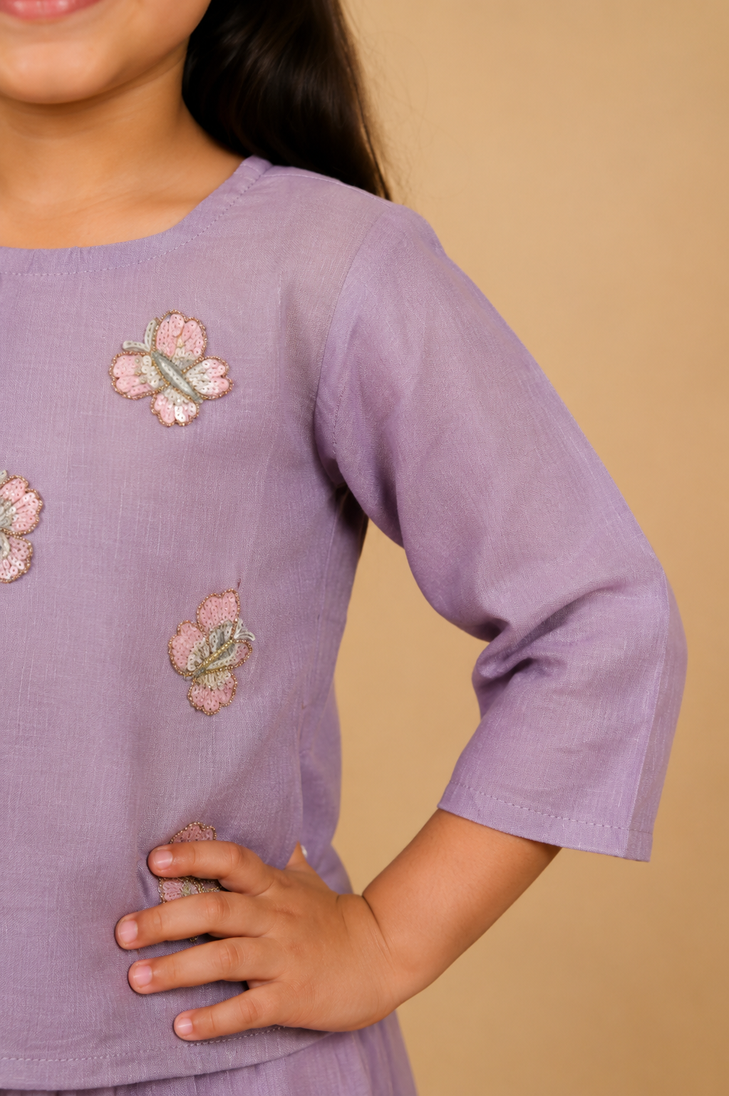 Lavender Kurta Skirt Dupatta