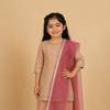 Beige & Pink Kurta Dhoti With Dupatta