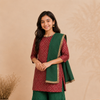 Magenta & Green Kurta Sharara Set with Dupatta