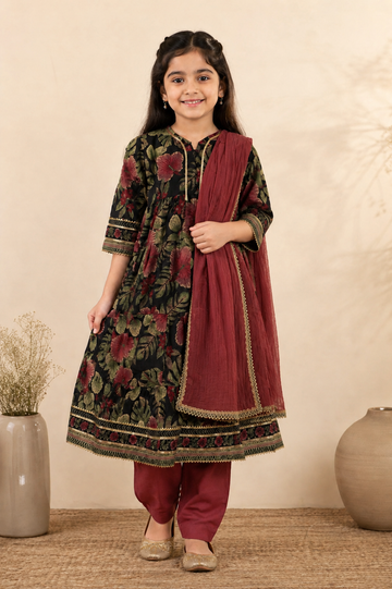 Navy Blue Kurta Pant Dupatta