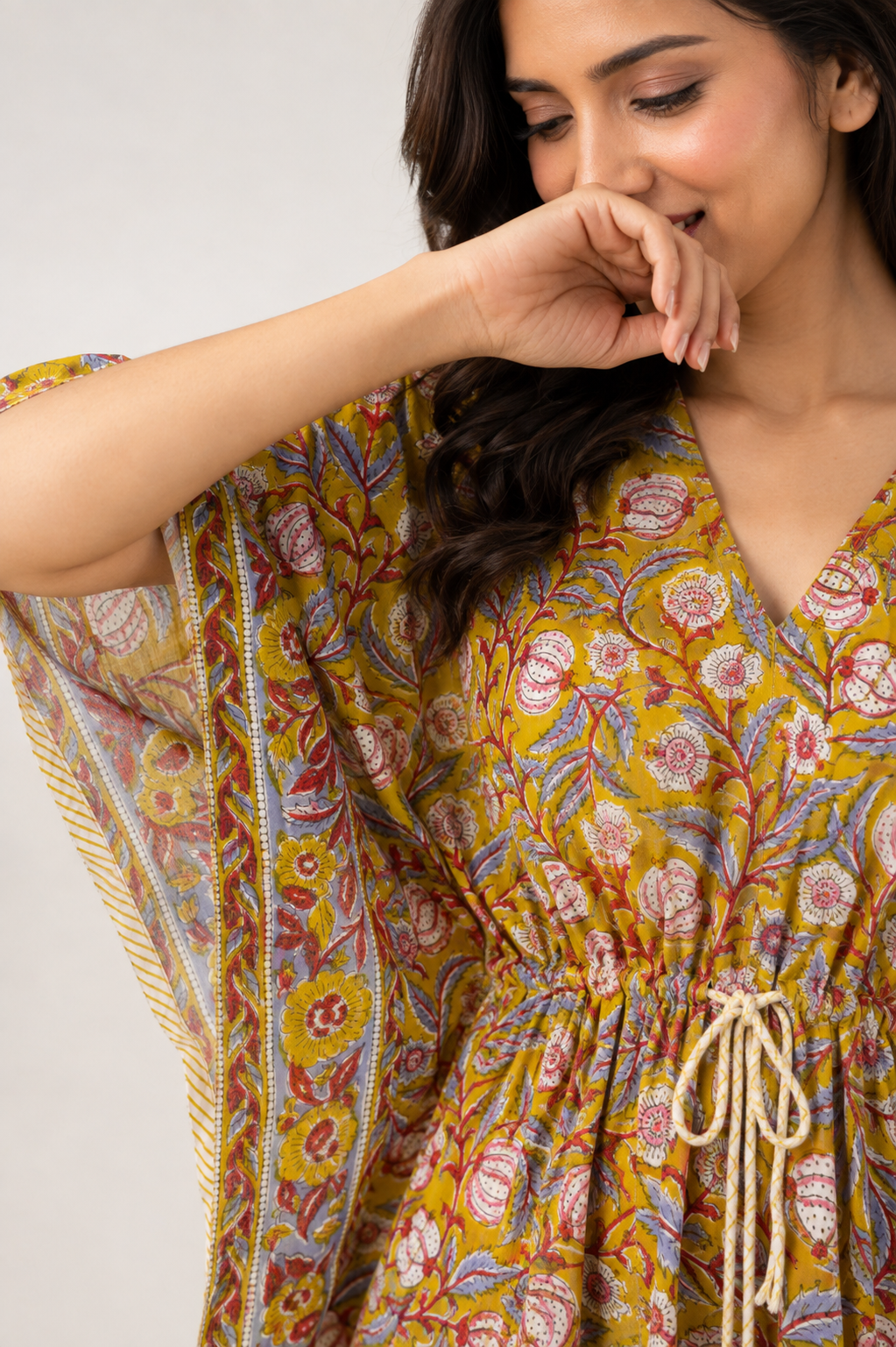 Yellow Cotton Kaftan