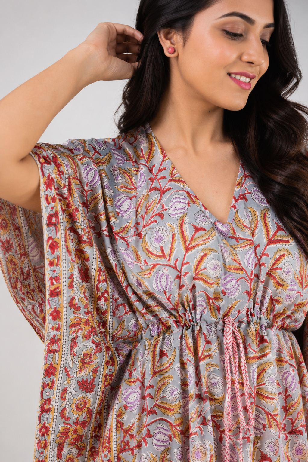 Grey Cotton Kaftan