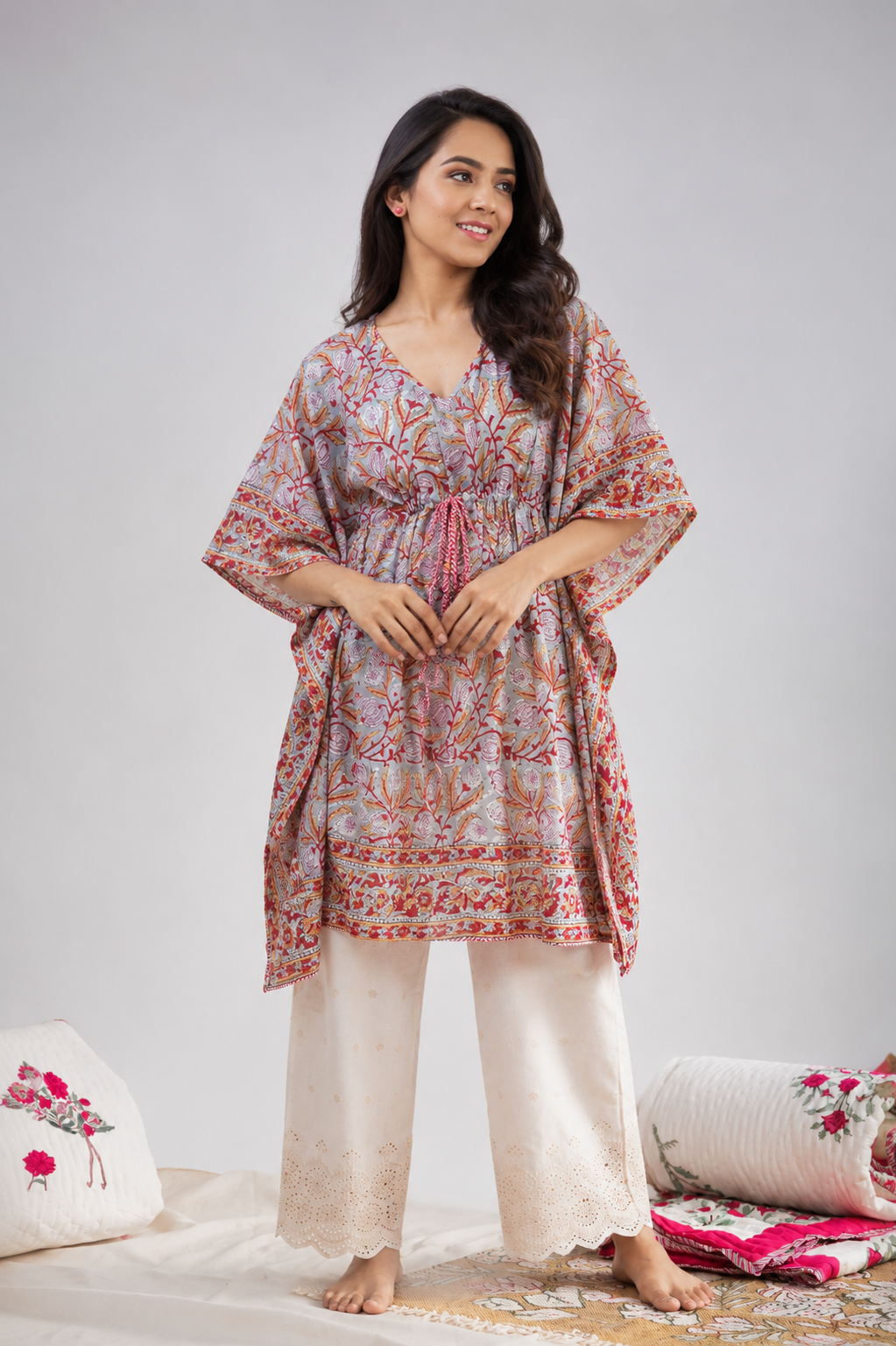 Grey Cotton Kaftan