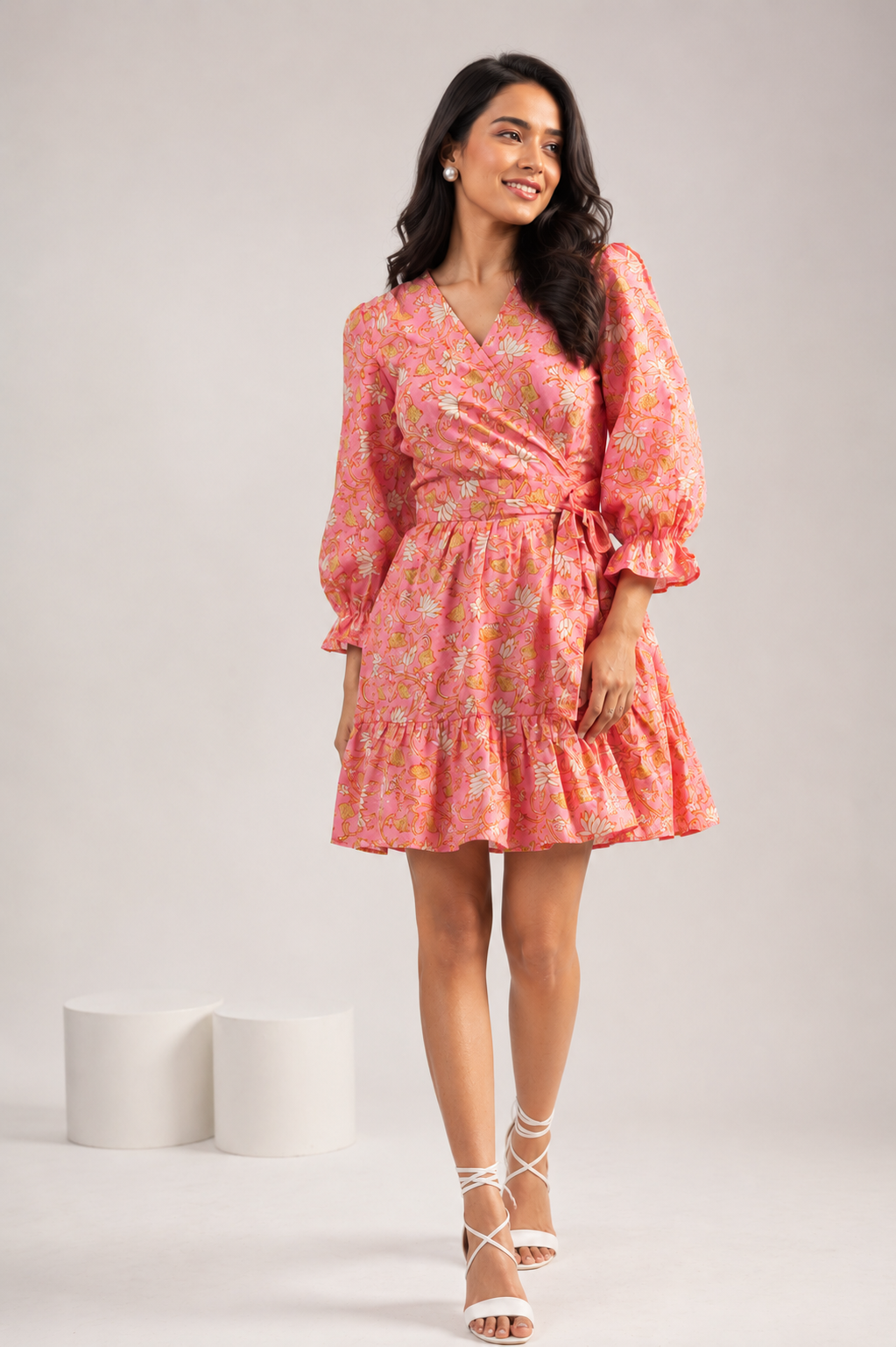 Illusion Pink Cotton Dress