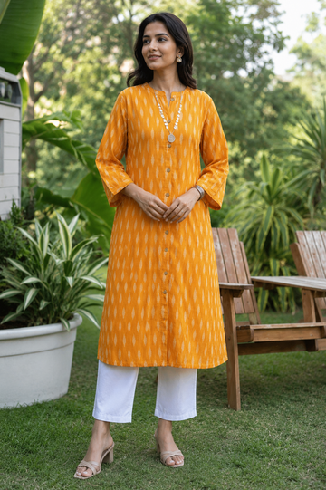 Yellow A-Line Kurta
