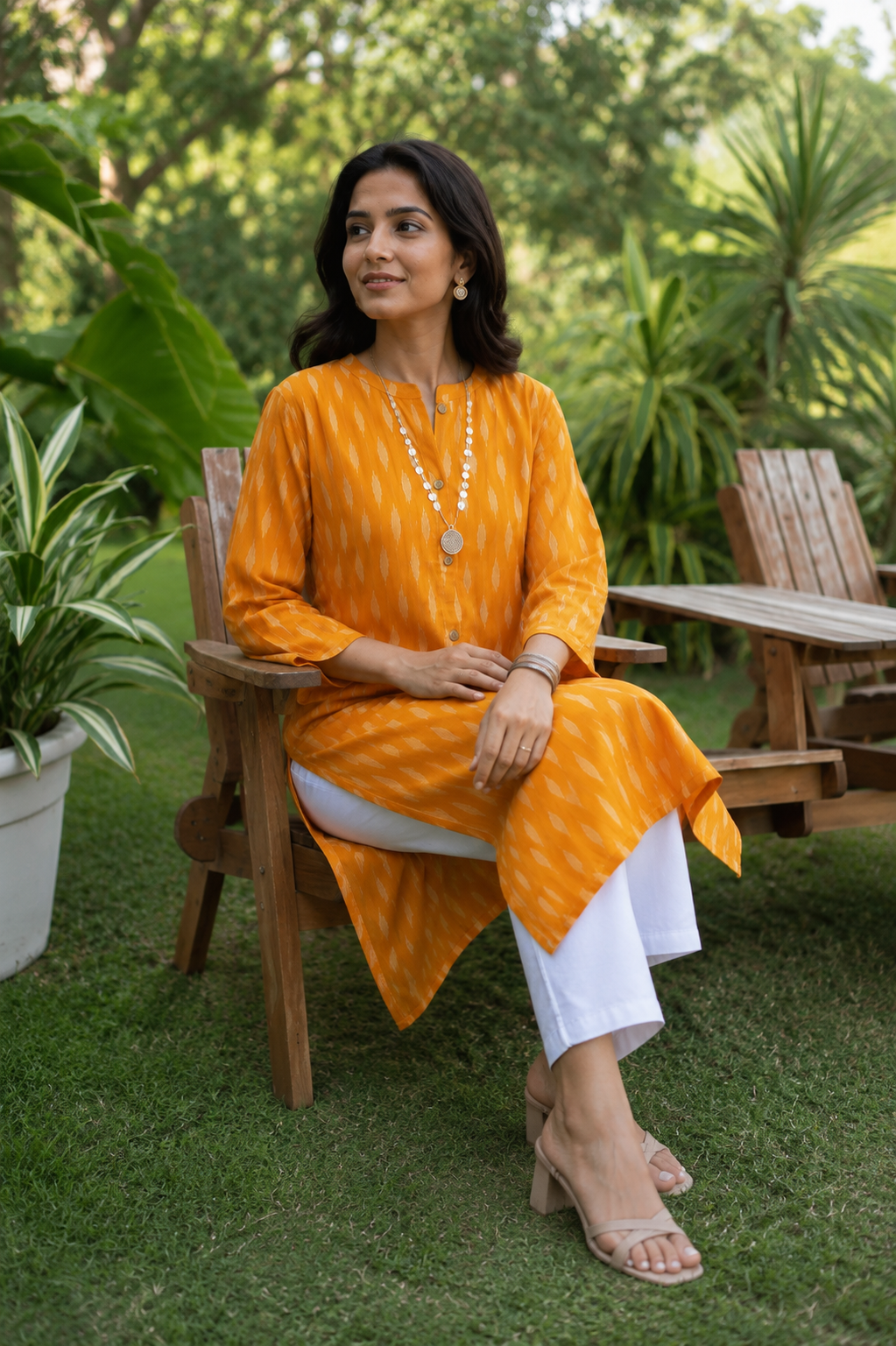 Yellow A-Line Kurta