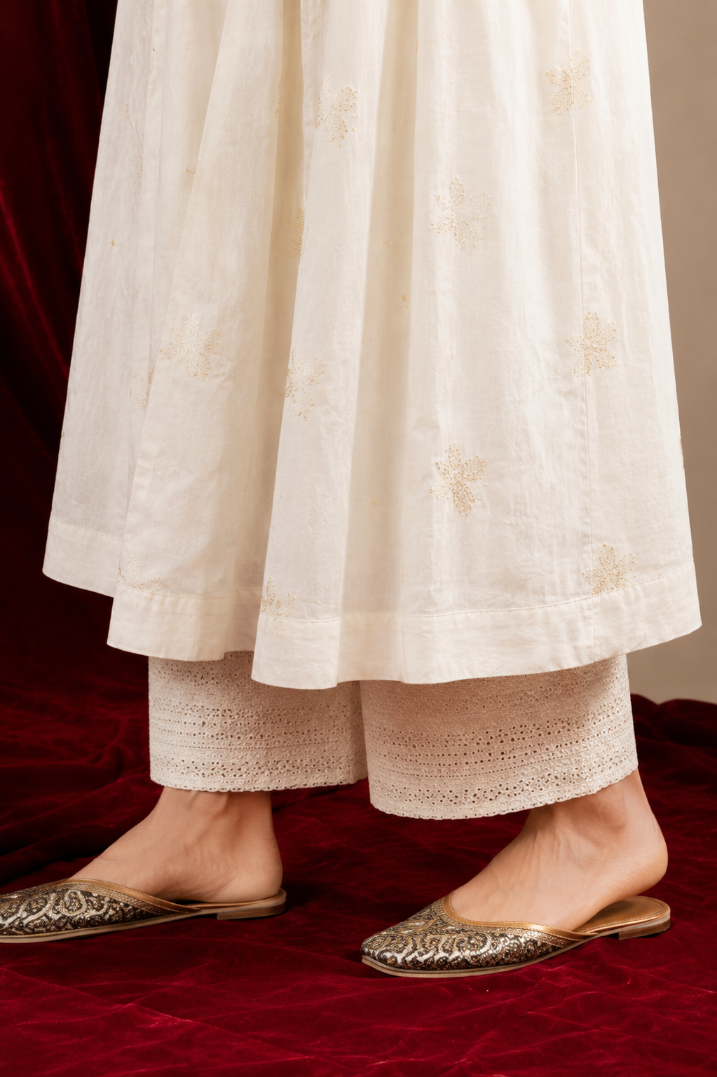 Cream Cotton Kurta Pant