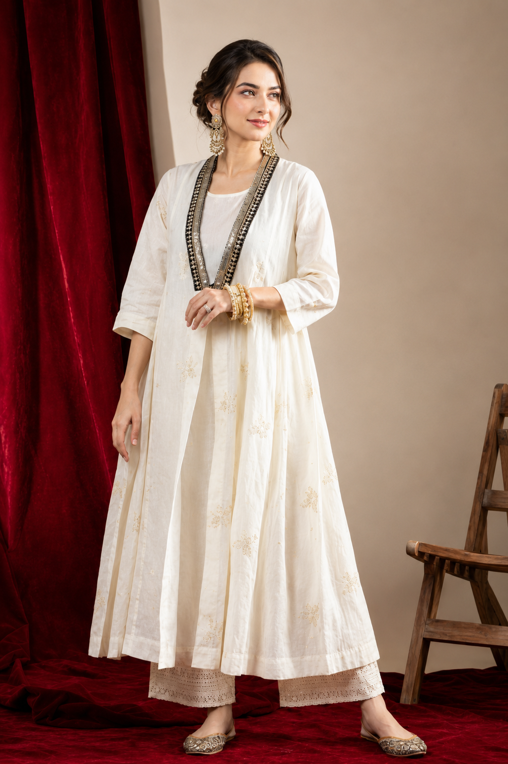 Cream Cotton Kurta Pant