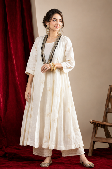 Cream Cotton Kurta Pant