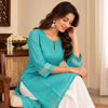 Torquise Chanderi Short Kurti