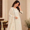 Cream White Cotton Complete Suit Set