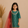 Teal Green Kurta Pant Dupatta