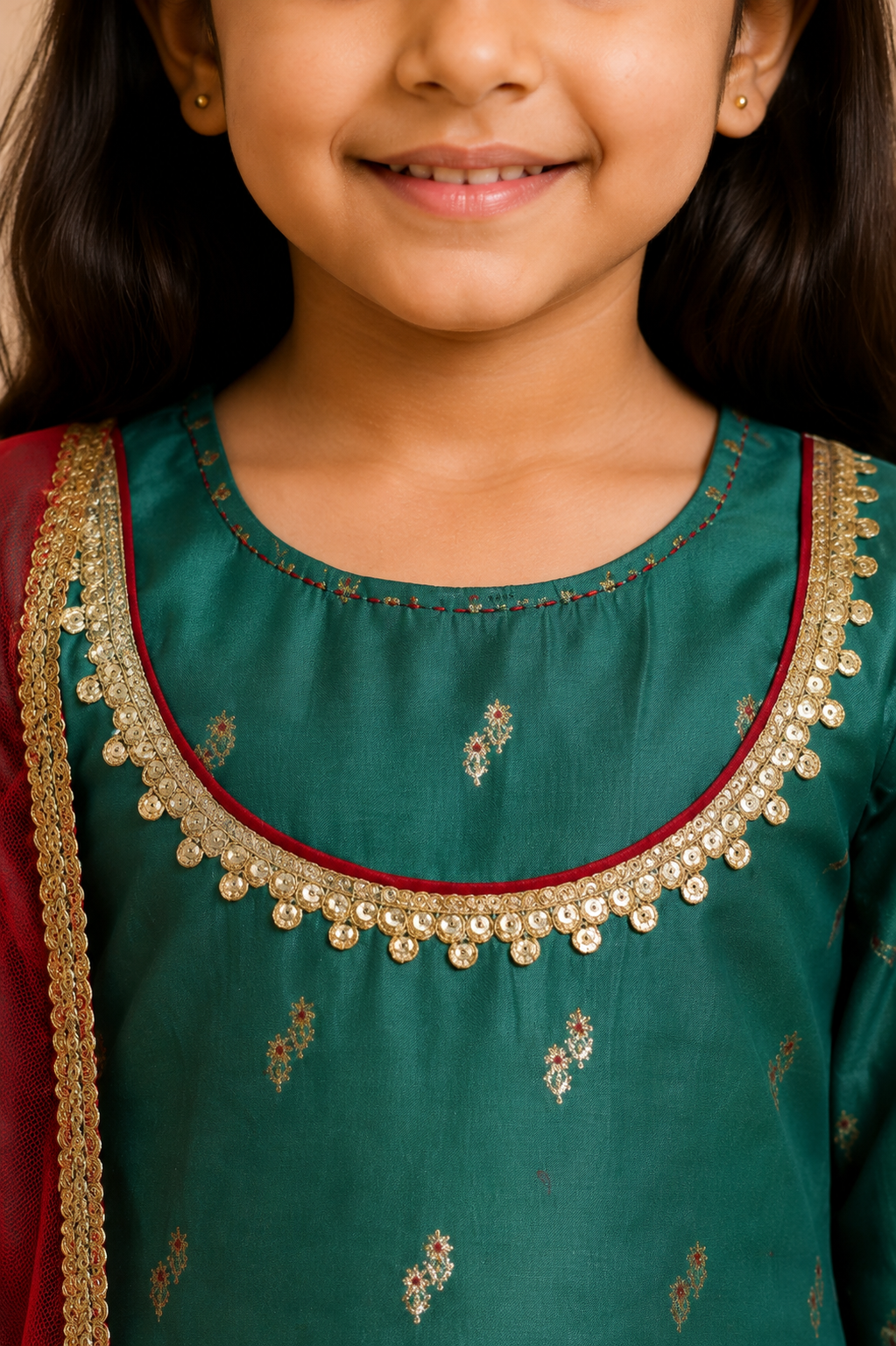 Teal Green Kurta Pant Dupatta
