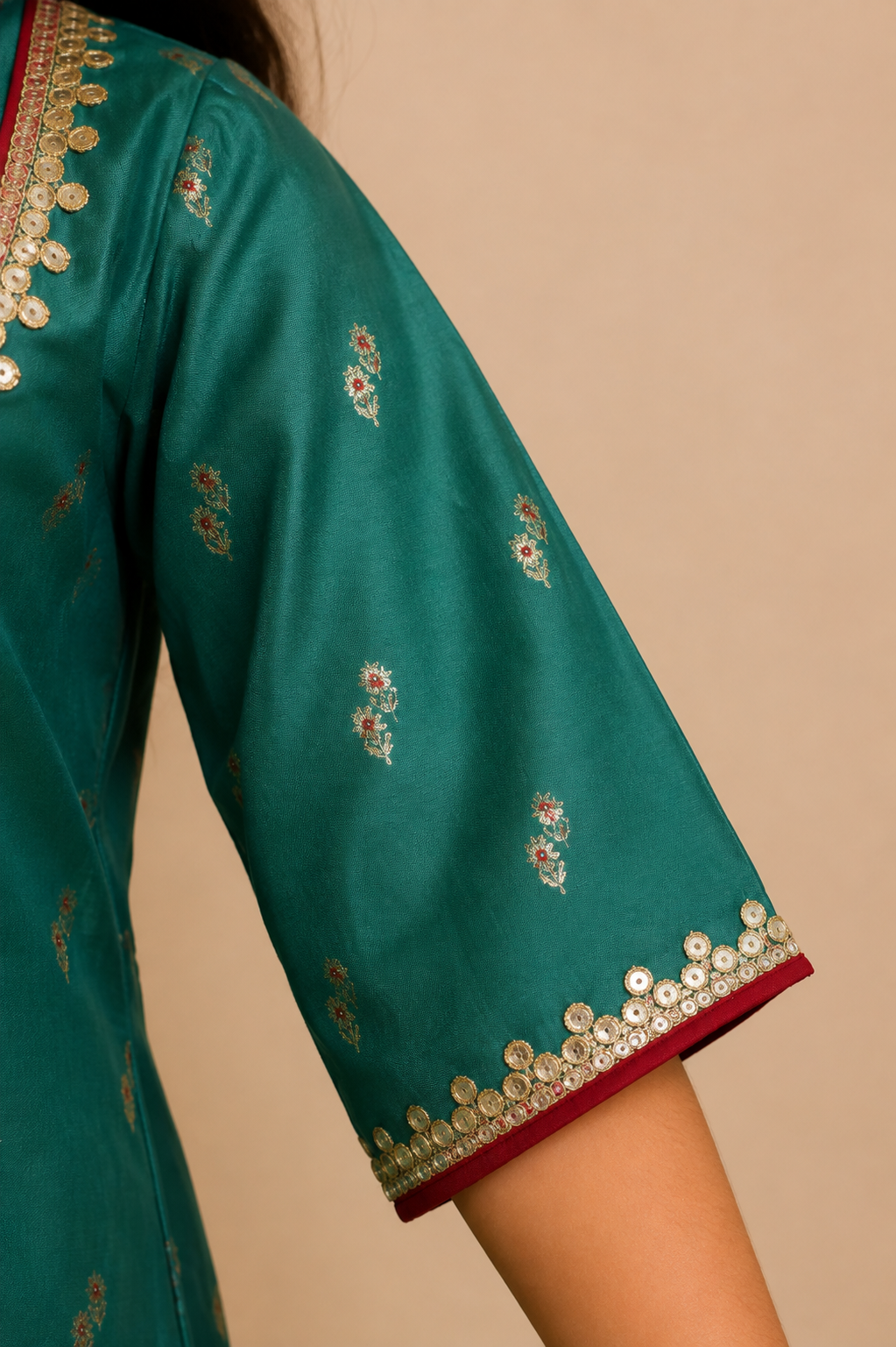 Teal Green Kurta Pant Dupatta
