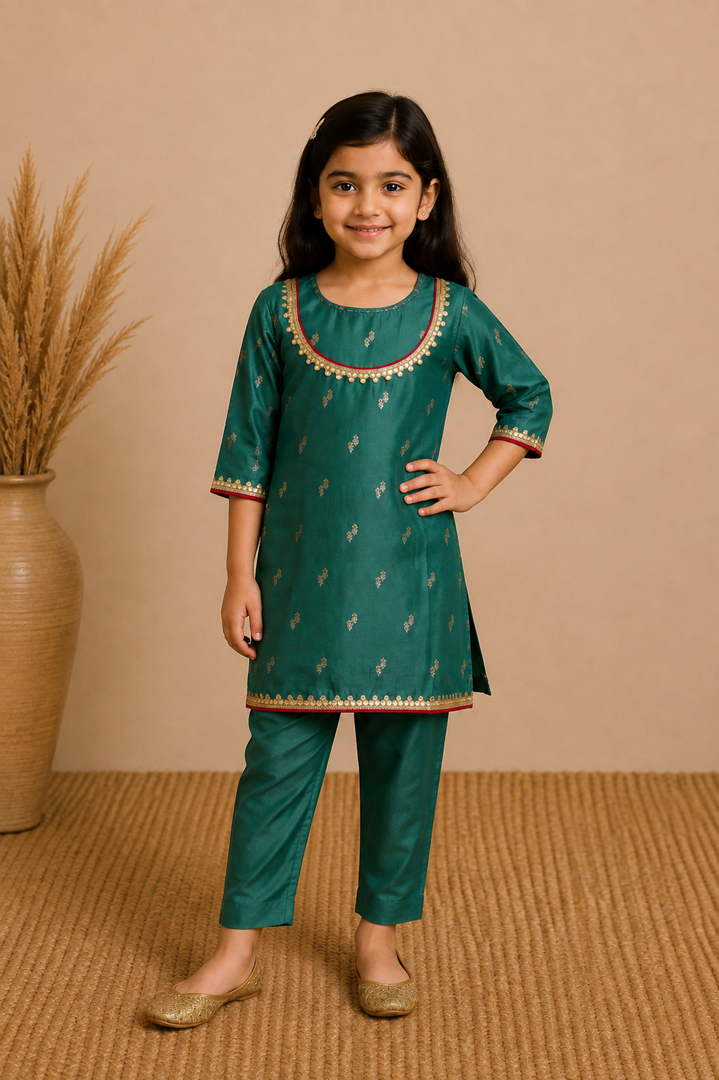 Teal Green Kurta Pant Dupatta