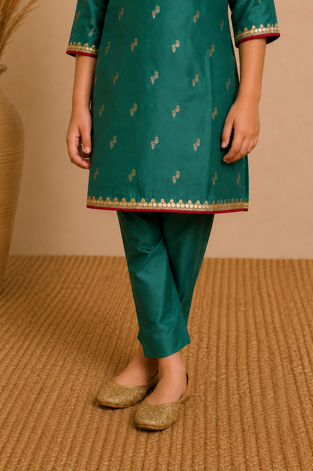 Teal Green Kurta Pant Dupatta