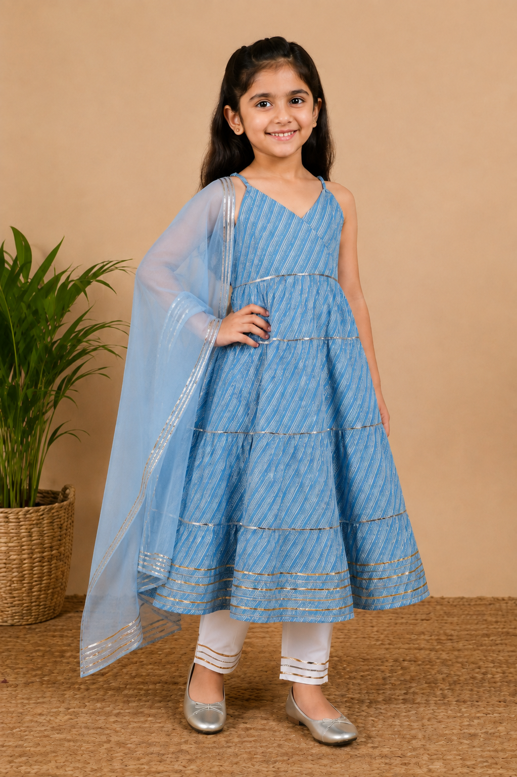 Powder Blue Kurta Pant Dupatta