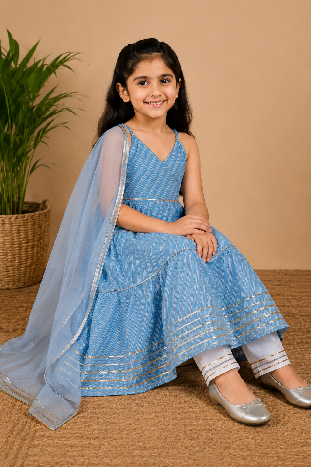 Powder Blue Kurta Pant Dupatta