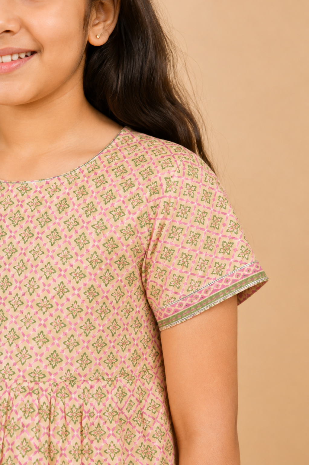 Beige Kurta Pant Dupatta