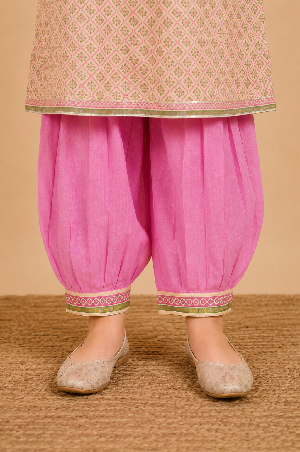 Beige Kurta Pant Dupatta