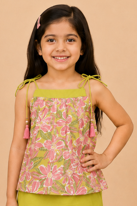 Lime Green Kurta Sharara Dupatta