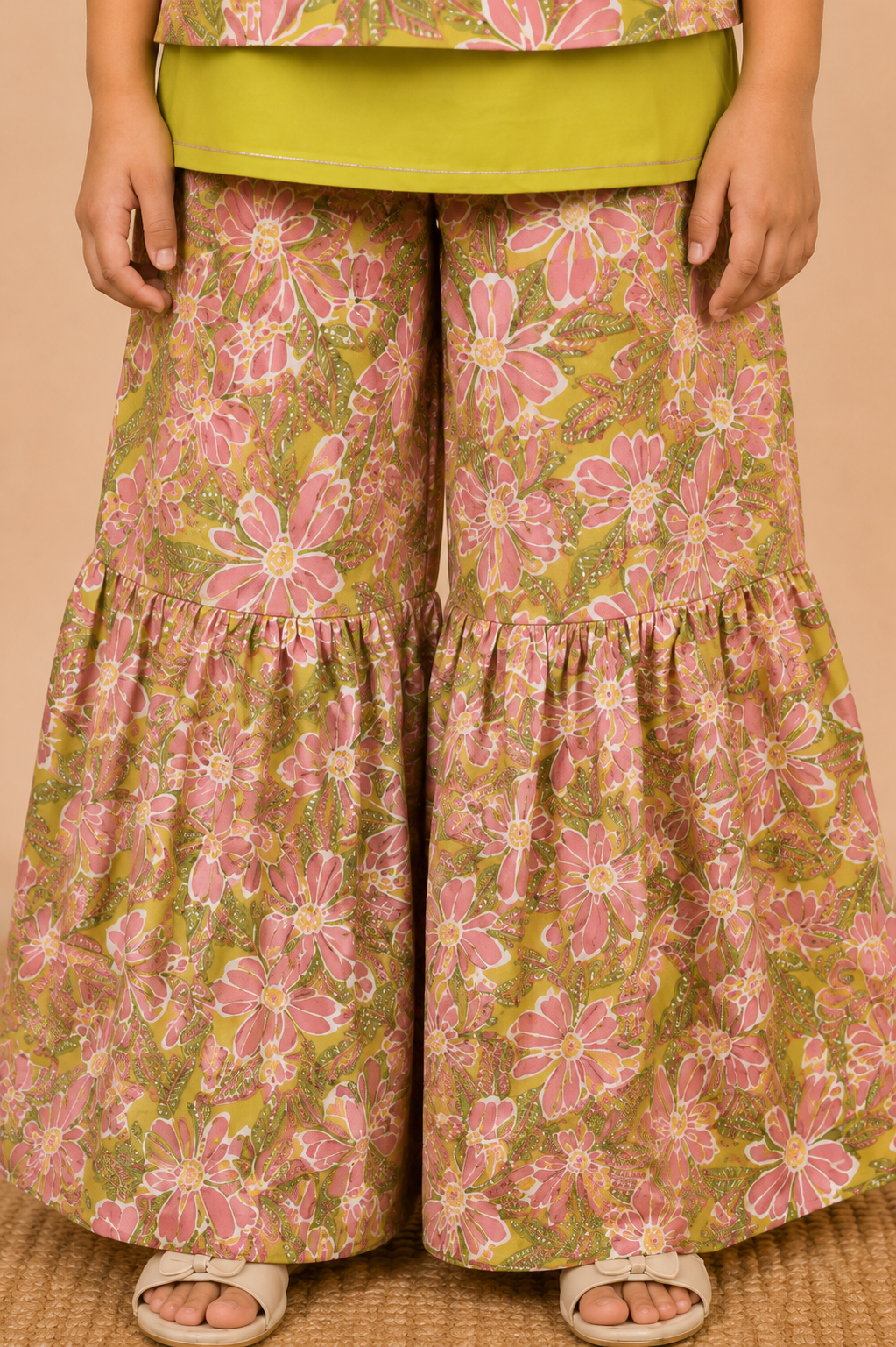 Lime Green Kurta Sharara Dupatta