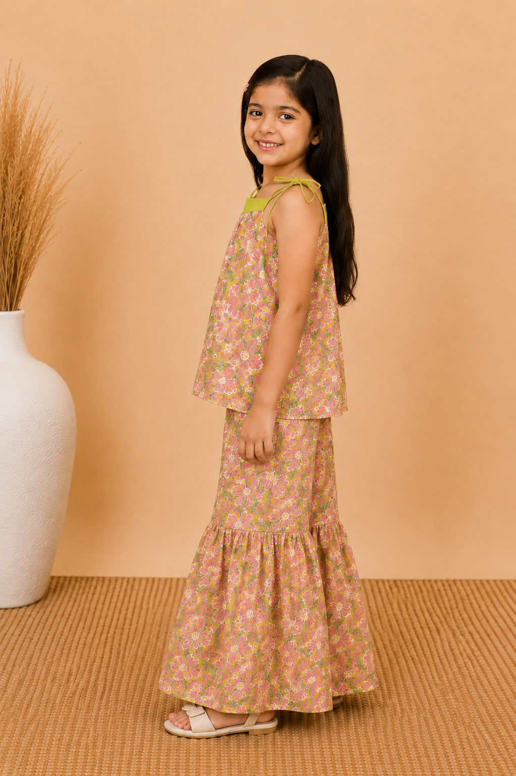 Lime Green Kurta Sharara Dupatta