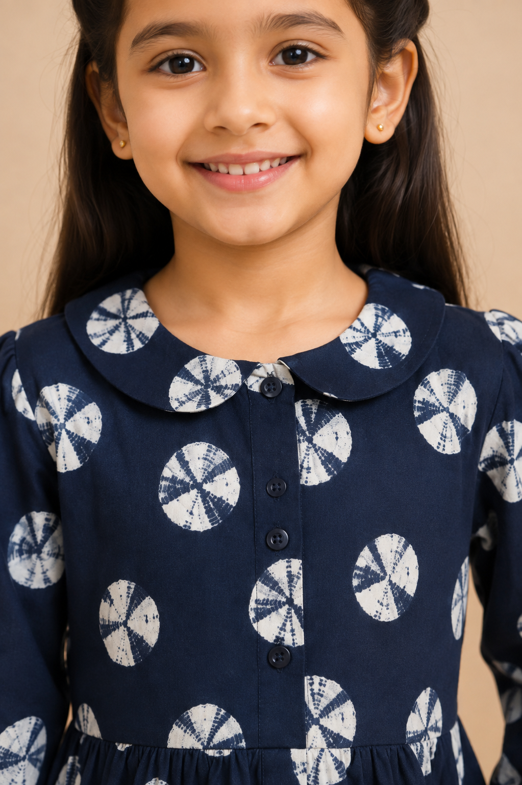 Navy Blue & White Frock