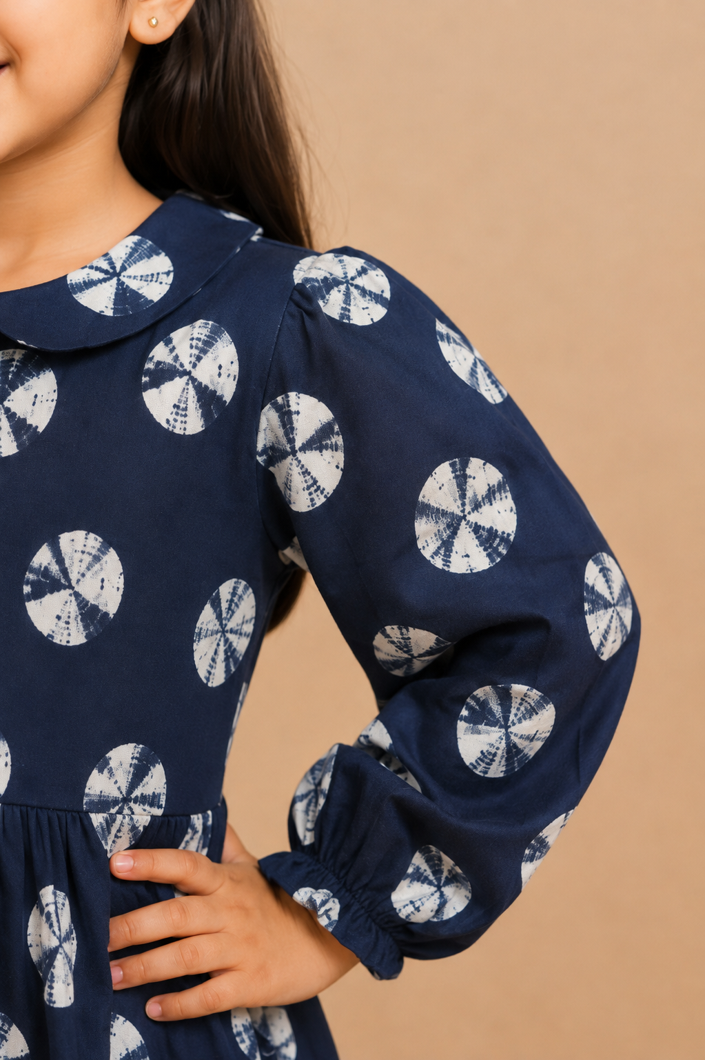 Navy Blue & White Frock