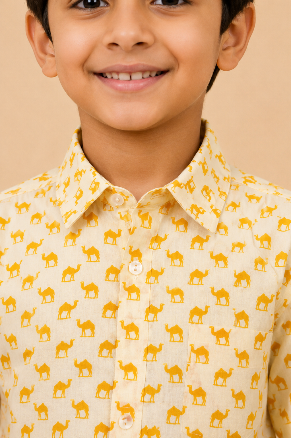 Cream & Mustard Yellow Shirt