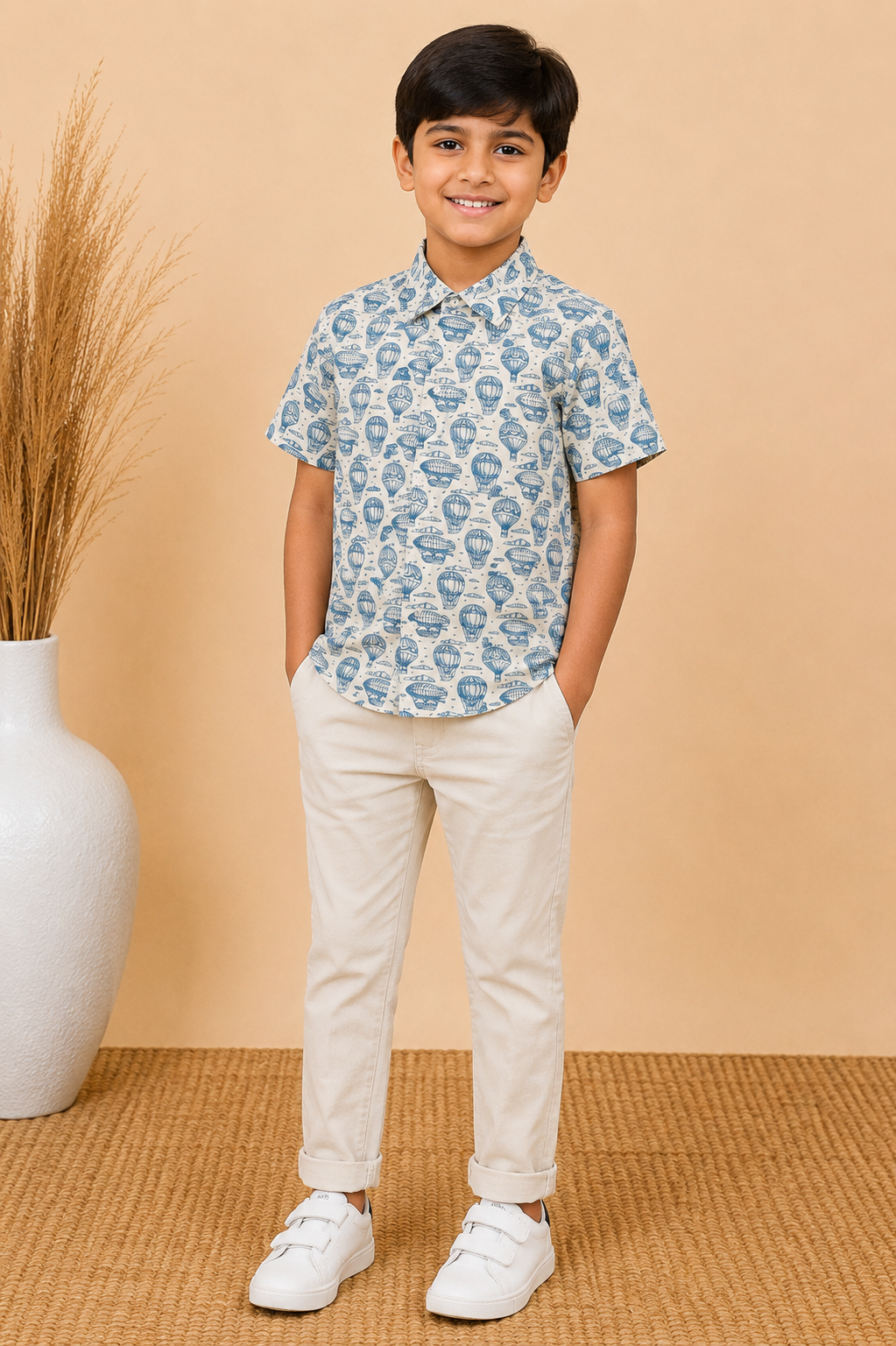 White & Light Blue Shirt